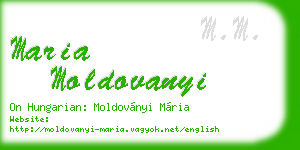 maria moldovanyi business card